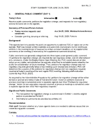 Staff Summary for June 24-25, 2020