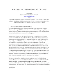 A History of Transhumanist Thought