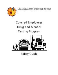 Covered Employees Drug and Alcohol Testing Program Policy Guide