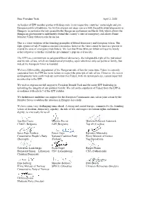 Dear President Tusk, April 2, 2020 As Leaders of EPP Member Parties With