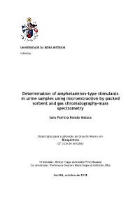 Determination of Amphetamines-Type Stimulants in Urine Samples Using Microextraction by Packed Sorbent and Gas Chromatography-Mass Spectrometry