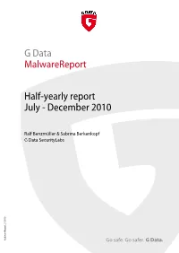 G Data Malwarereport Half-Yearly Report July