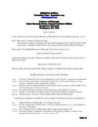 REBECCA KUKLA Curriculum Vitae – September 2014 Rkukla@Gmail.Com