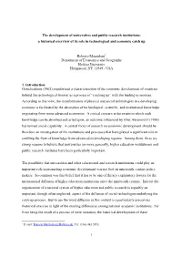 1 the Development of Universities and Public Research Institutions: A