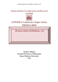 ATINER's Conference Paper Series PHI2012-0090 Demarcation