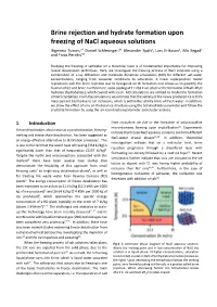 Brine Rejection and Hydrate Formation Upon Freezing of Nacl Aqueous