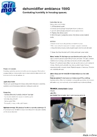 Dehumidifier Ambiance 100G Combating Humidity in Housing Spaces