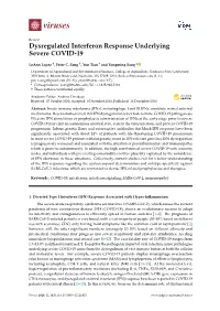 Dysregulated Interferon Response Underlying Severe COVID-19