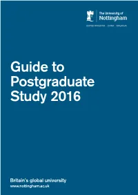 Guide to Postgraduate Study 2016
