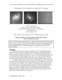 RAAP Image Processing Curricula for High School and College Physics and Astronomy1