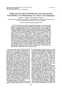 Rapid and Economical Identification and Antimicrobial Susceptibility Test Methodology for Urinary Tract Pathogens