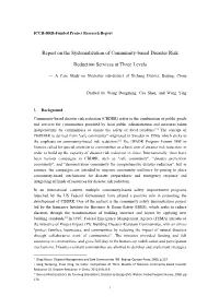Report on the Systematization of Community-Based Disaster Risk Reduction Services at Three Levels