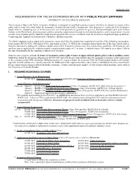 Requirements for the Ba Economics Major with Public Policy Emphasis University of Colorado Boulder