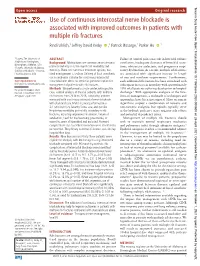 Use of Continuous Intercostal Nerve Blockade Is Associated With