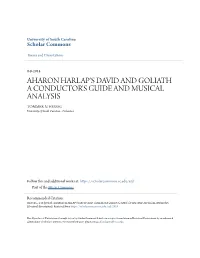 Aharon Harlap's David and Goliath a Conductor's Guide and Musical Analysis Tommer N