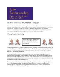 Alumni & Friends Newsletter, Fall 2017