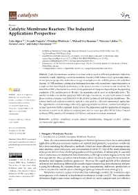 Catalytic Membrane Reactors: the Industrial Applications Perspective