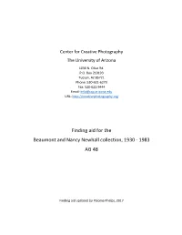 Finding Aid for the Beaumont and Nancy Newhall Collection, 1930 - 1983 AG 48