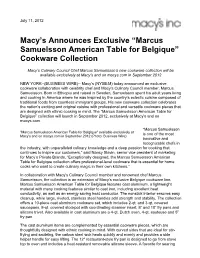 “Marcus Samuelsson American Table for Belgique” Cookware Collection