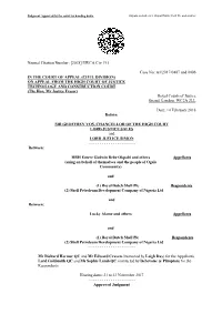 Okpabi and Others V. Royal Dutch Shell Plc and Another