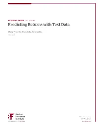 Predicting Returns with Text Data