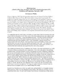Reflections from a Studio of Their Own: the Legacy of the Fresno Feminist Experiment 1970, Exhibition and Symposium, September, 2009