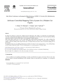 Software Controlled Stepping Valve System for a Modern Car Engine
