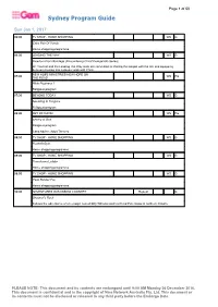 Sydney Program Guide