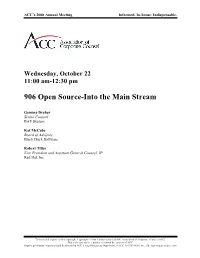 906 Open Source-Into the Main Stream