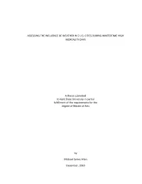 Assessing the Influence of Weather in 5 U.S. Cities During Wintertime High Mortality Days