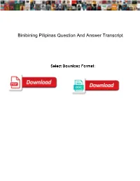 Binibining Pilipinas Question and Answer Transcript Stripped