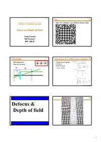 Defocus & Depth of Field