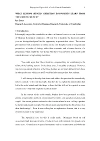 Discussion Paper 004: Credit Crunch Roundtable 1