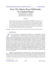 Does the Market React Differently to Chaebol Firms?