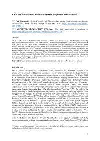 ETA and State Action: the Development of Spanish Antiterrorism