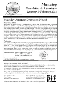 January, 2011 Newsletter