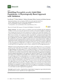 Modelling Drosophila Suzukii Adult Male Populations: a Physiologically Based Approach with Validation