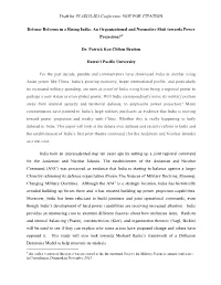 The Creation of Indian Integrated Commands