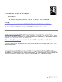 The Fundamental Theorem of Linear Algebra