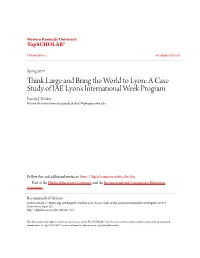 Think Large and Bring the World to Lyon: a Case Study of IAE Lyon's International Week Program Pamela J
