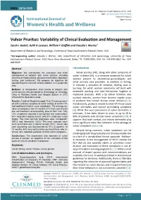 Vulvar Pruritus: Variability of Clinical Evaluation and Management