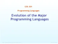 Evolution of the Major Programming Languages