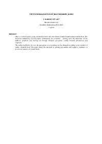 Psychoacoustics of Multichannel Audio