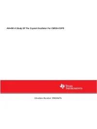 AN-400 a Study of the Crystal Oscillator for CMOS-COPS