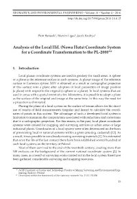 Analysis of the Local Hil (Nowa Huta) Coordinate System for a Coordinate Transformation to the PL-2000**