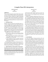 Compile-Time RTL Interpreters