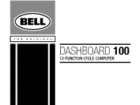 Dashboard 100 12-FUNCTION CYCLE COMPUTER Table of Contents