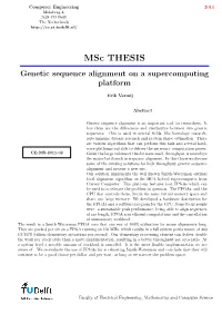 Msc THESIS Genetic Sequence Alignment on a Supercomputing Platform