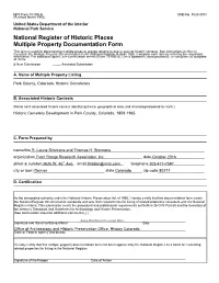 National Register of Historic Places Multiple Property Documentation Form