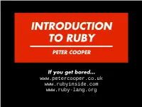 PETER COOPER If You Get Bored... Www